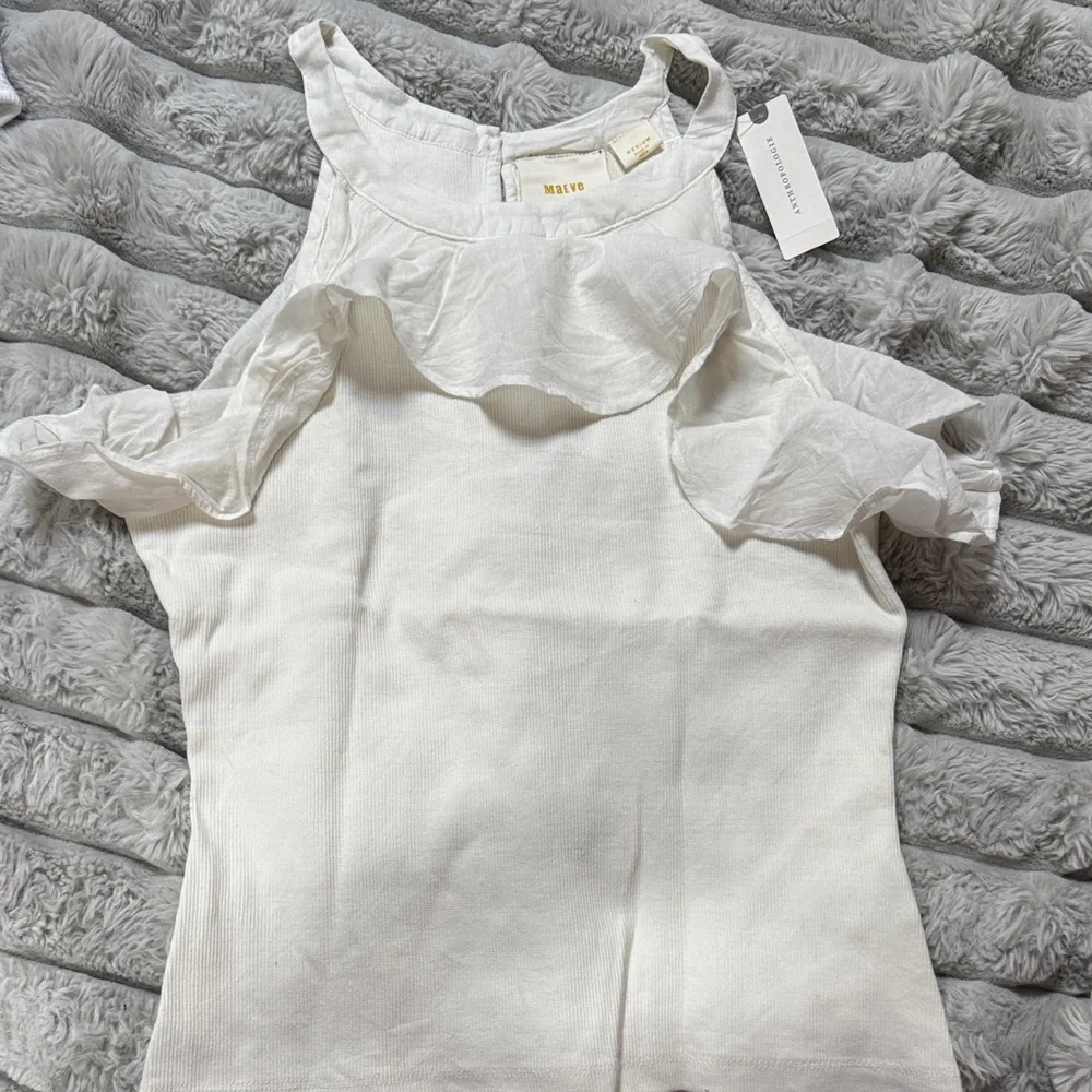 Maeve Cream Ruffle Halter Tank - Picture 5 of 5